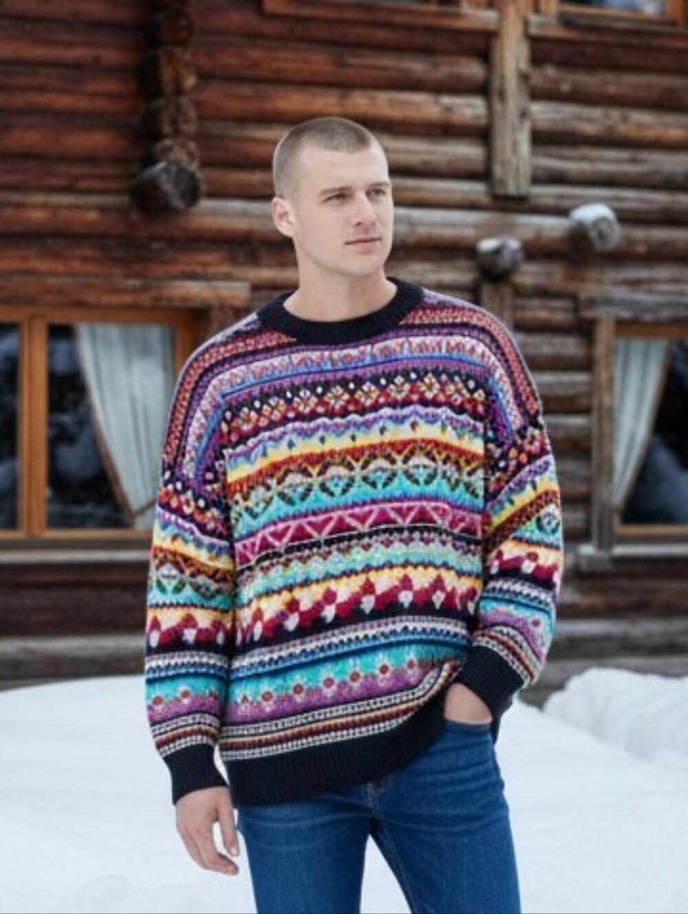 Vintage Steffner Austria Pure Wool Fair Isle Sweater – Colorful Nordic Ski Knit